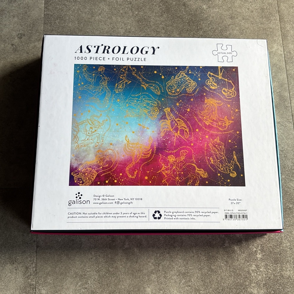 Galison Astrology 1000 Piece Foil Puzzle - Picture 2 of 3